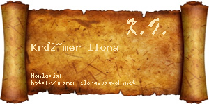 Krámer Ilona névjegykártya